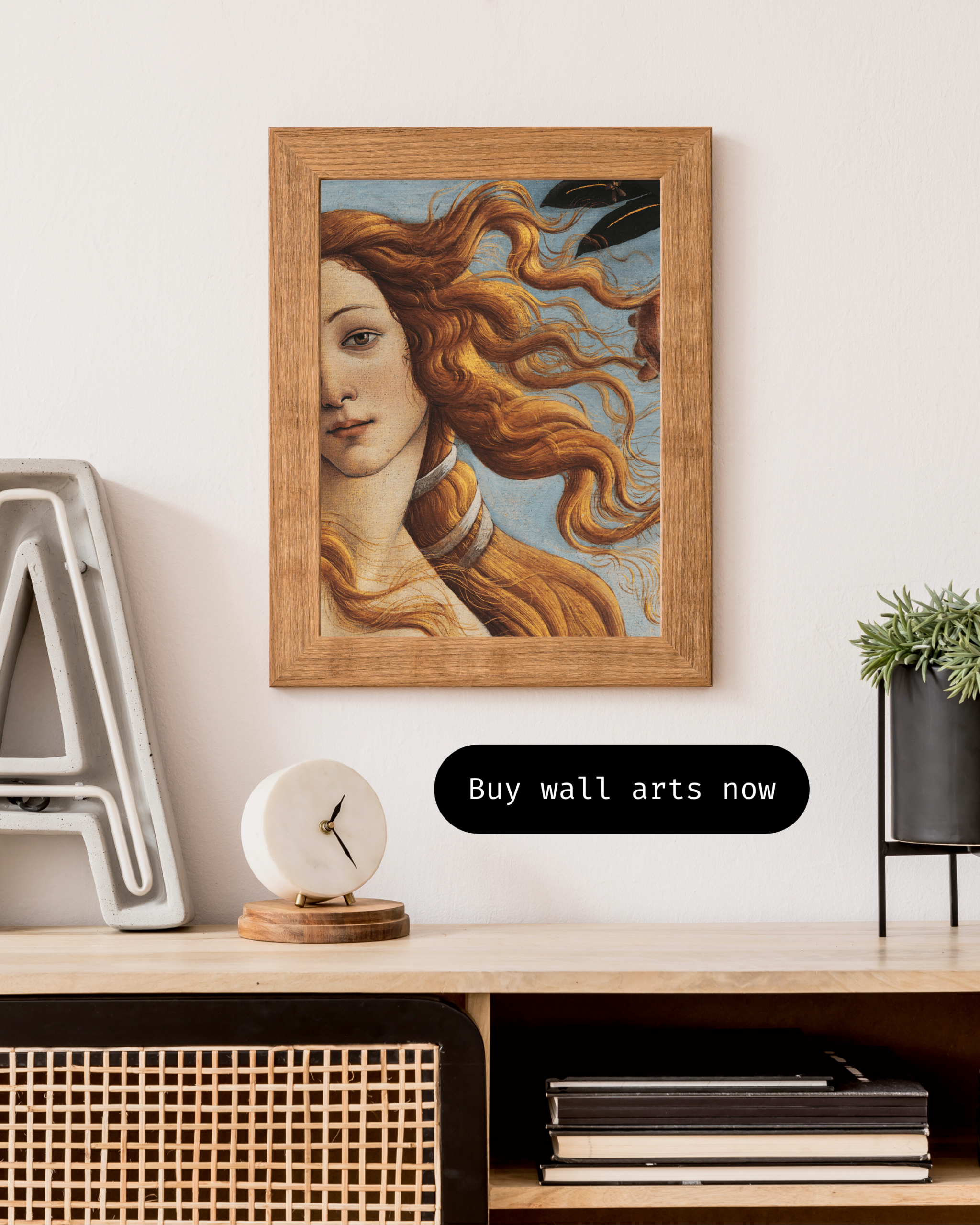 modern minimalist living room wall art poster wooden frame mockup instagram post